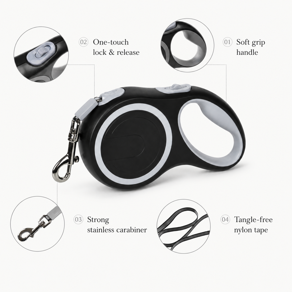 Heavy Duty Retractable Dog Lead 5m/8m
