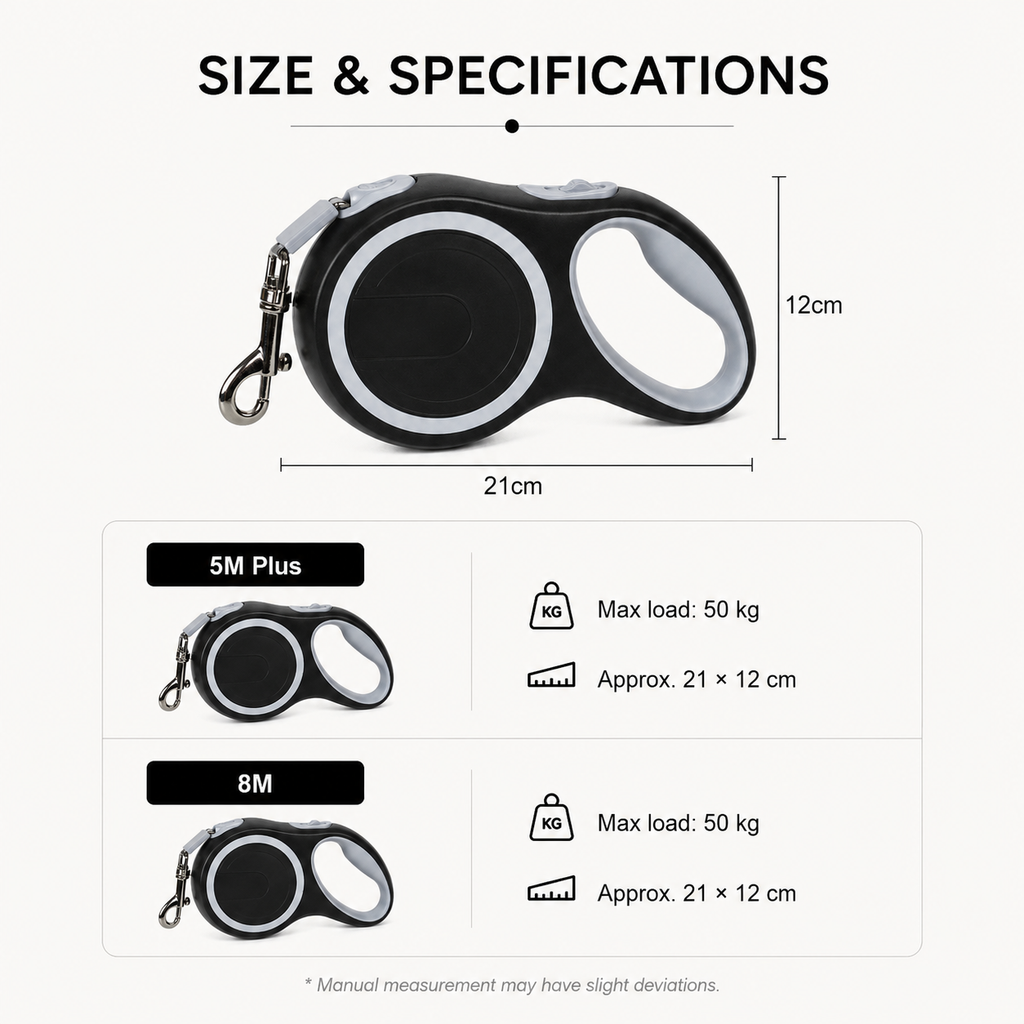Heavy Duty Retractable Dog Lead 5m/8m