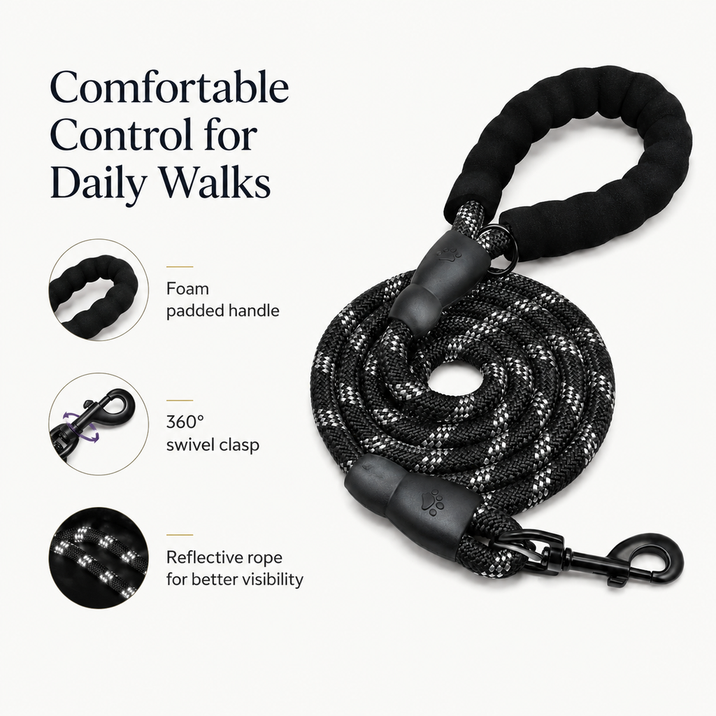Reflective Dog Lead with Padded Handle