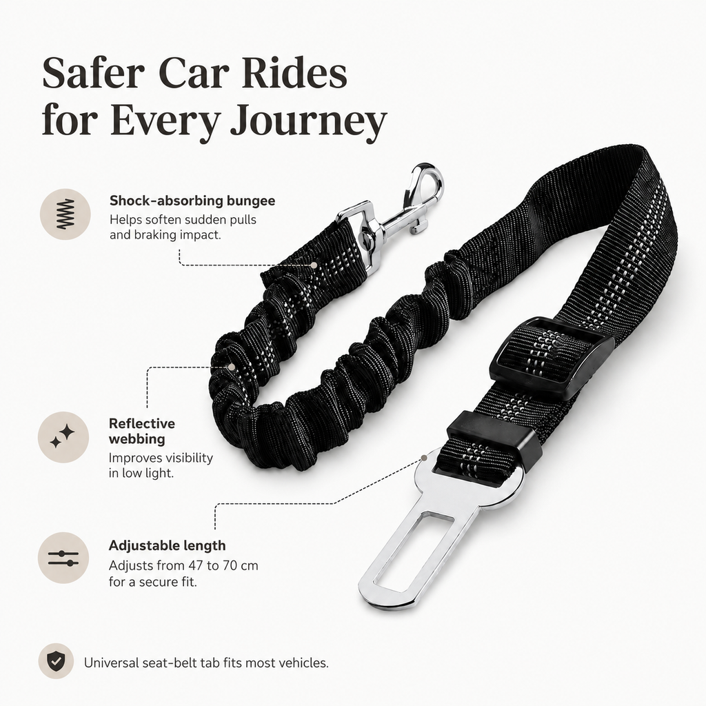 Dog Car Seat Belt with Elastic Shock Absorber