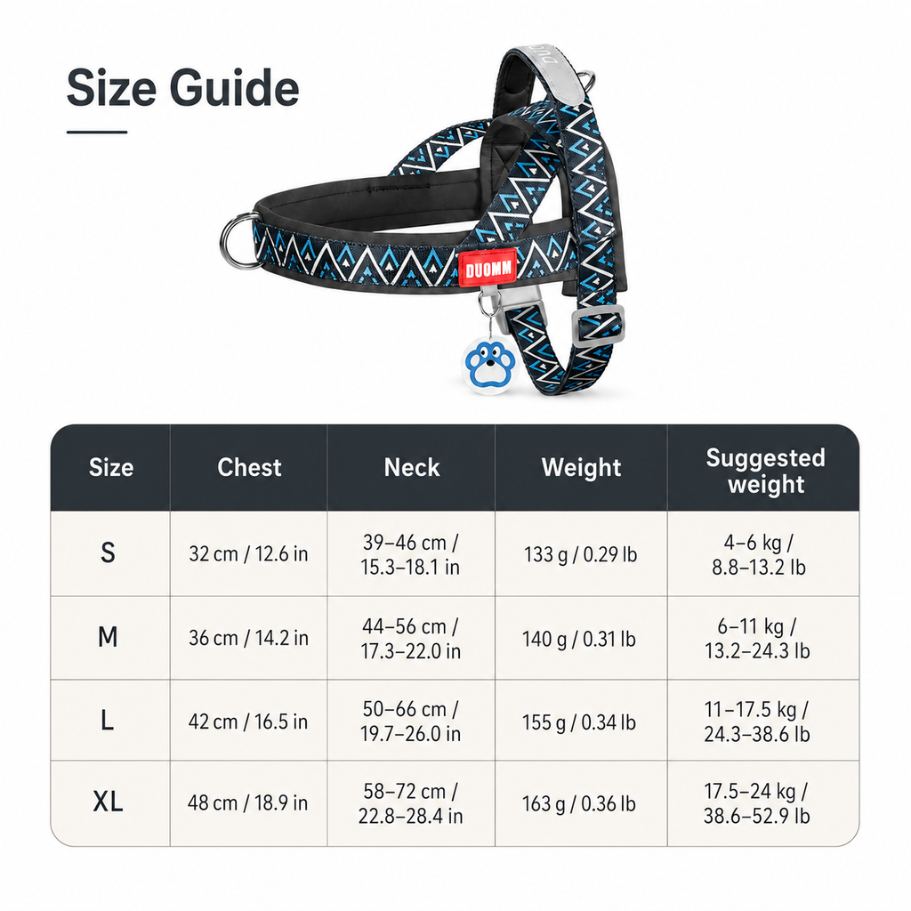 No Pull Dog Harness Standart Geometric