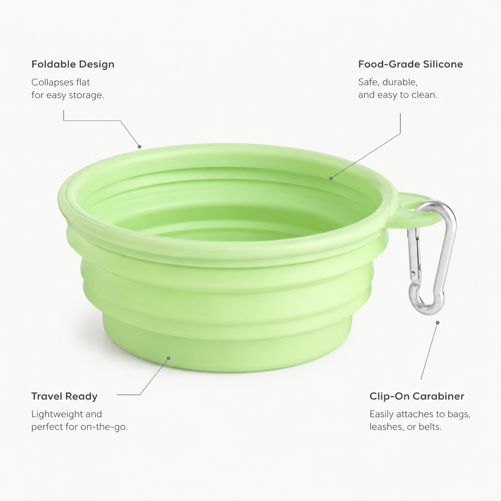 Pastel Collapsible Dog Travel Bowl