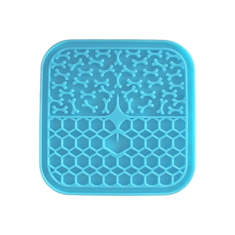 Dog Lick Mat with Suction Cups – Square Textured Design