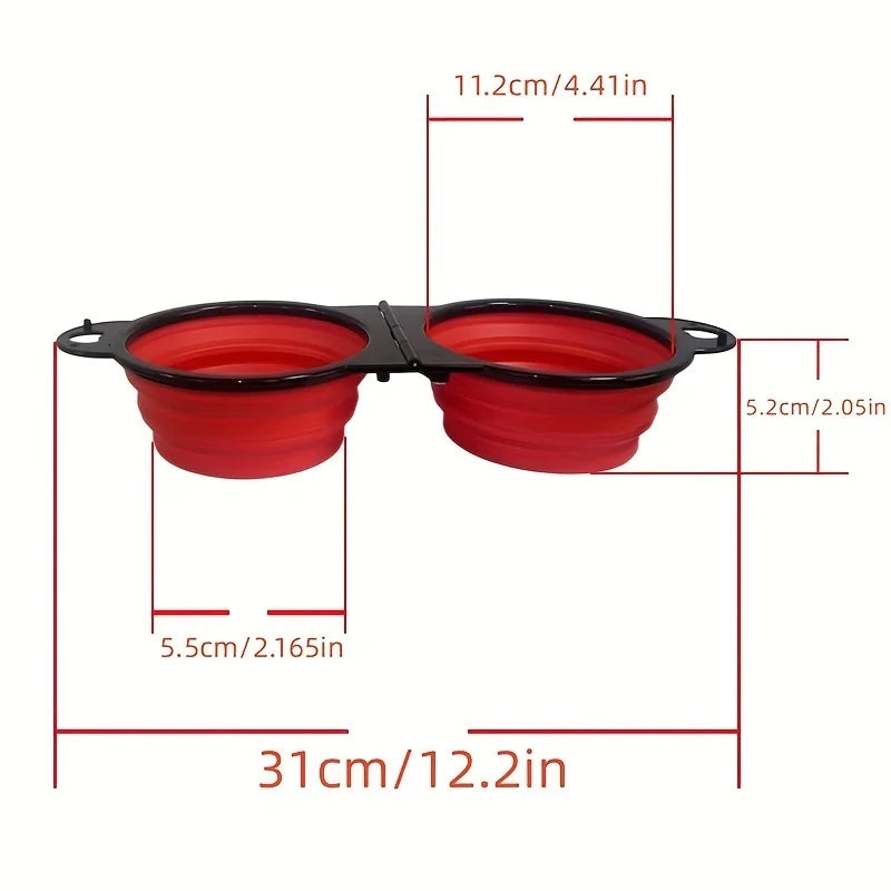 2-in-1 Collapsible Dog Travel Bowl