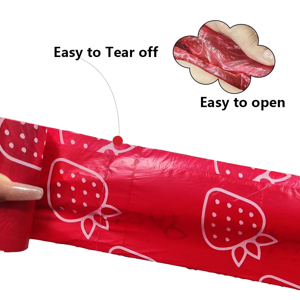 Strawberry Scented Dog Poo Bags with Holder