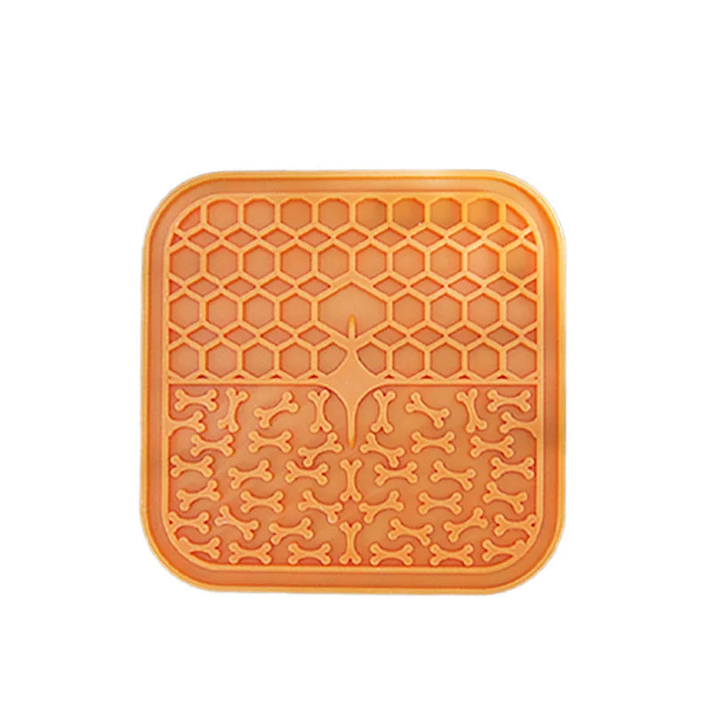 Dog Lick Mat with Suction Cups – Square Textured Design