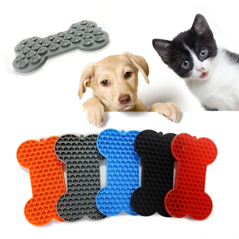 Dog Lick Mat – Bone Shape with Suction Cups