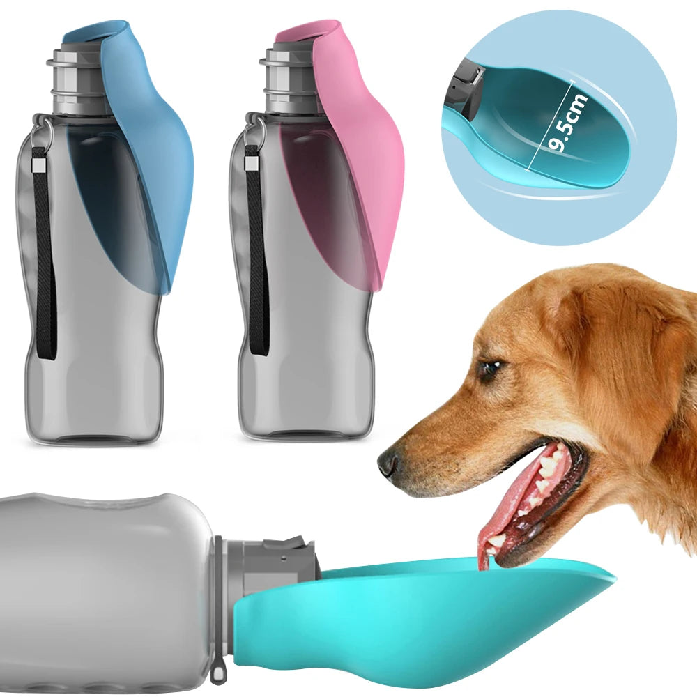 Dog Travel Water Bottle with Fold-Out Bowl