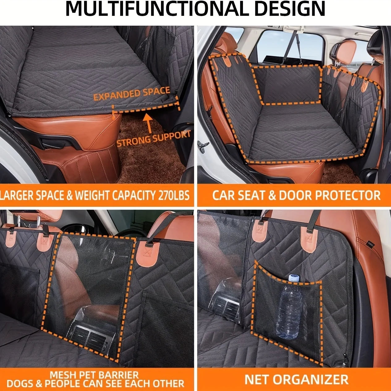 Waterproof Dog Car Seat Cover for Back Seat