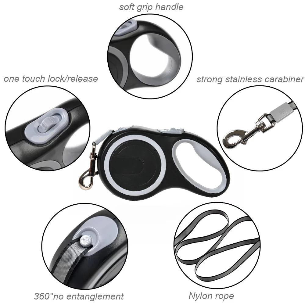 Heavy Duty Retractable Dog Lead 5m/8m