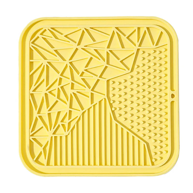 Dog Lick Mat with Suction Cups – Square Textured Design