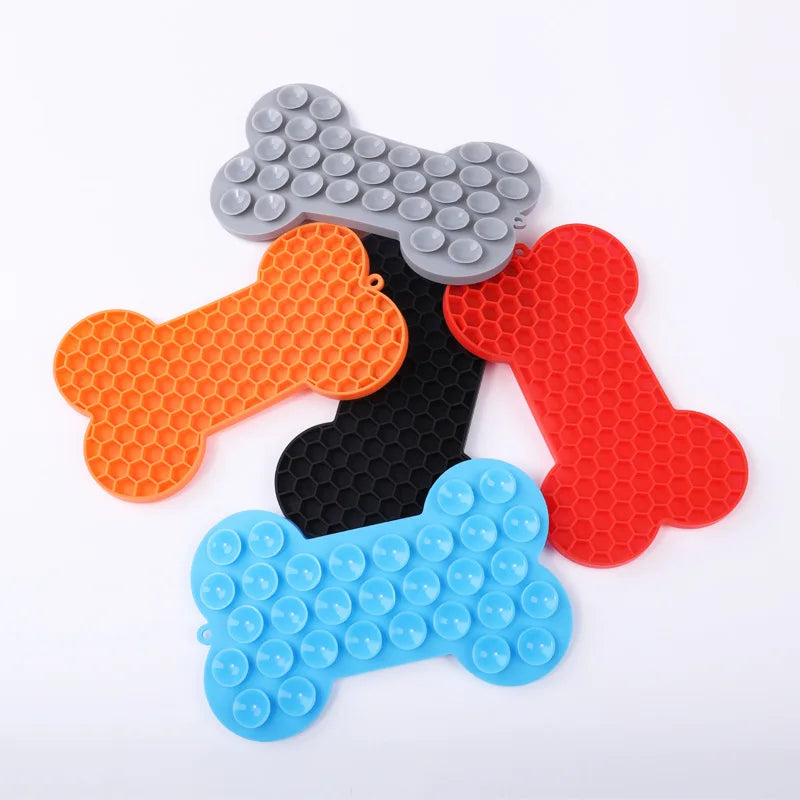 Dog Lick Mat – Bone Shape with Suction Cups