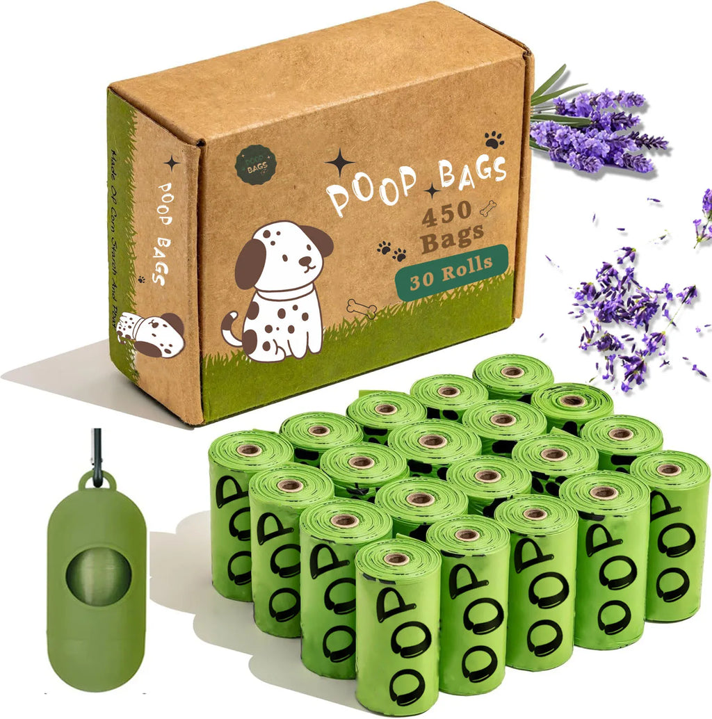 Lavender Scented Dog Poo Bags with Holder