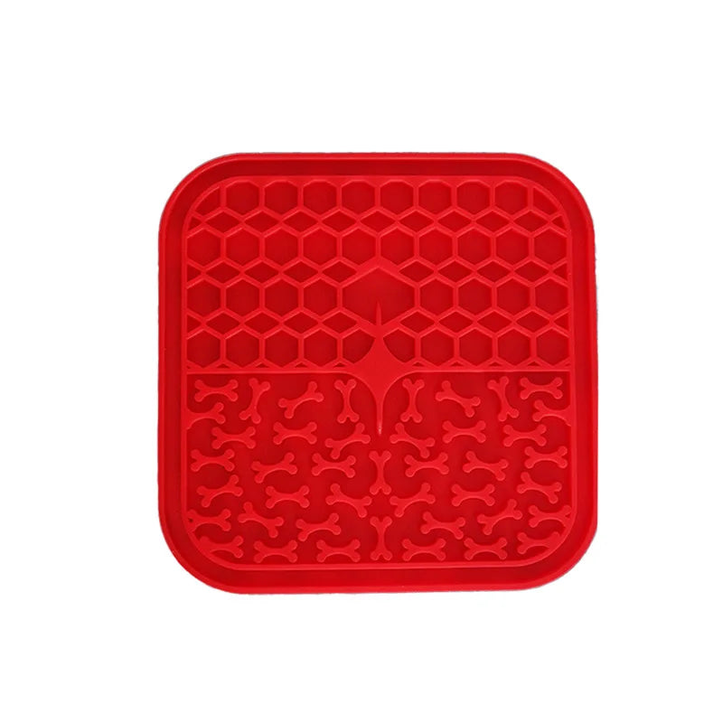Dog Lick Mat with Suction Cups – Square Textured Design