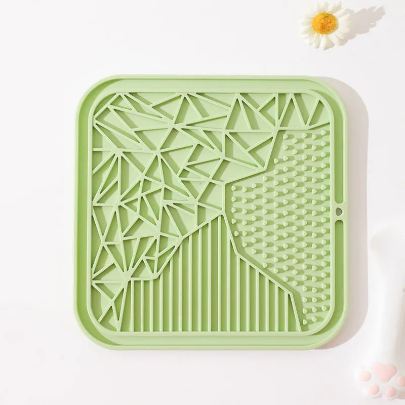 Dog Lick Mat with Suction Cups – Square Textured Design