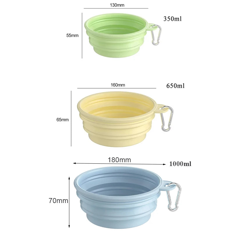 Pastel Collapsible Dog Travel Bowl