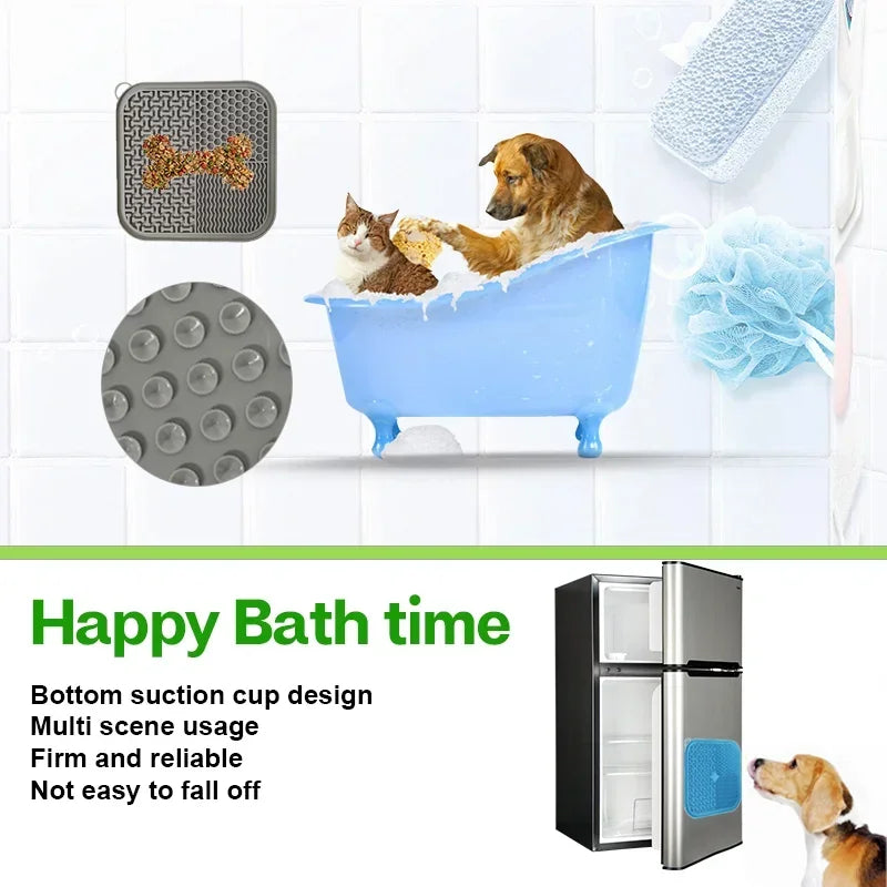 Dog Lick Mat with Suction Cups | Square + Gift